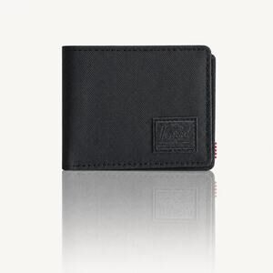 Herschel Supply Co. Roy Bifold Wallet Black Canvas - Red White Striped Lining